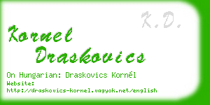 kornel draskovics business card