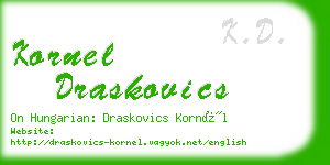kornel draskovics business card